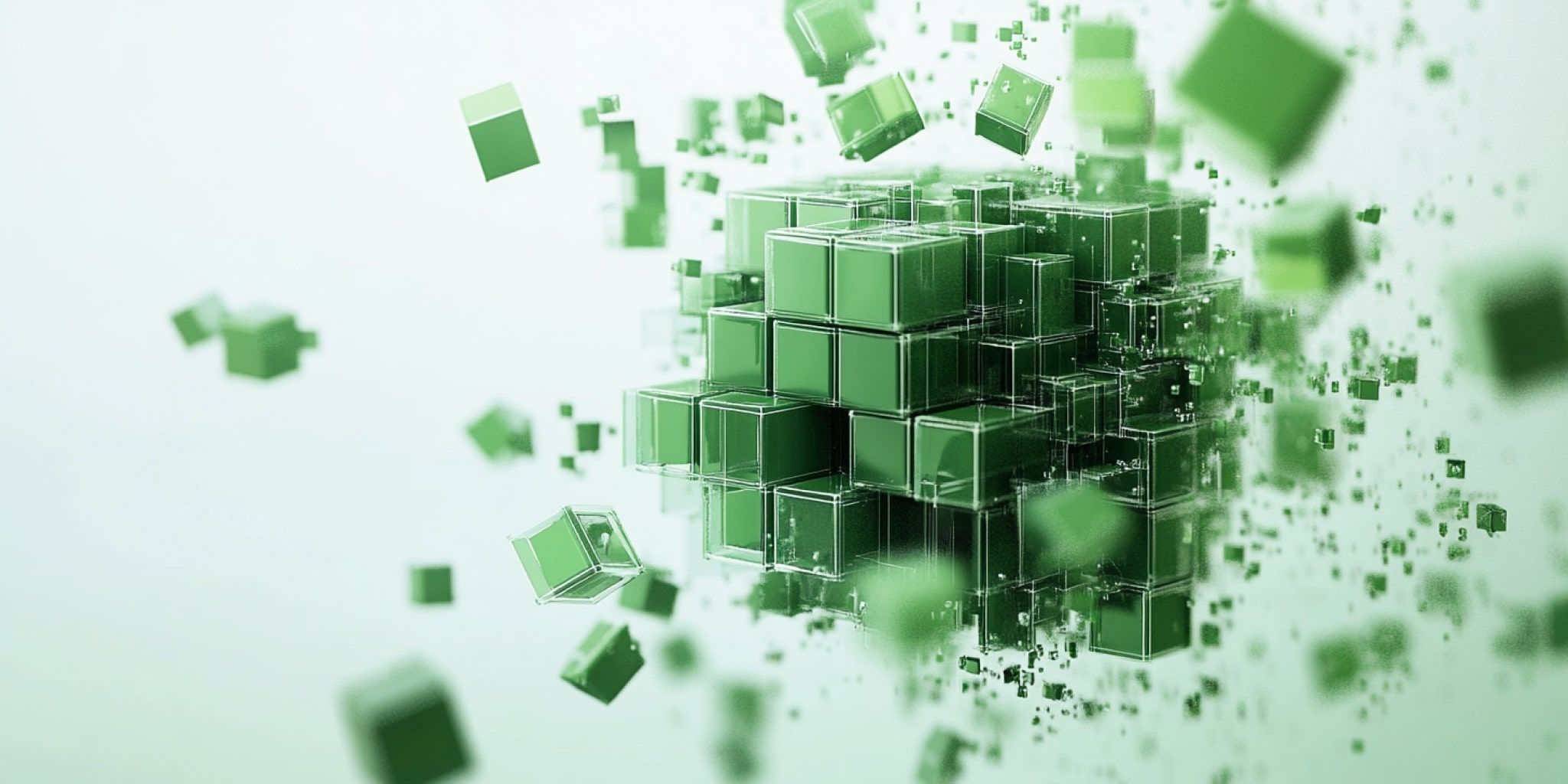 Green squares forming a cube
